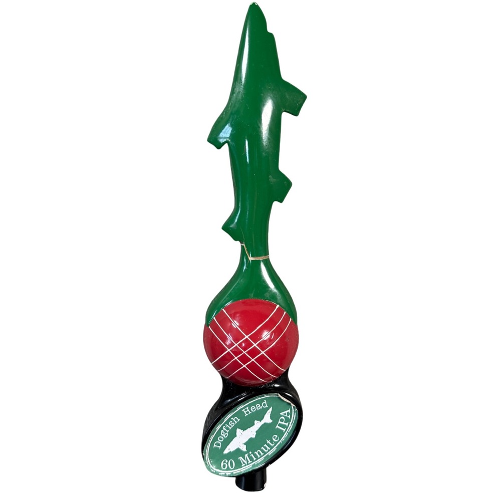Dogfish Head 60‎ Minute IPA Beer Tap Handle Green Shark Red Globe Barware Decor